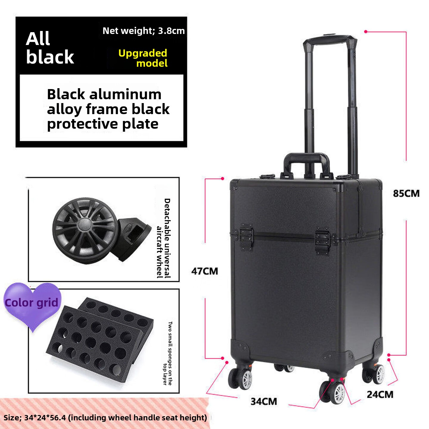 Rolling Makeup Case, Lockable  - Makeup 评论和价格
