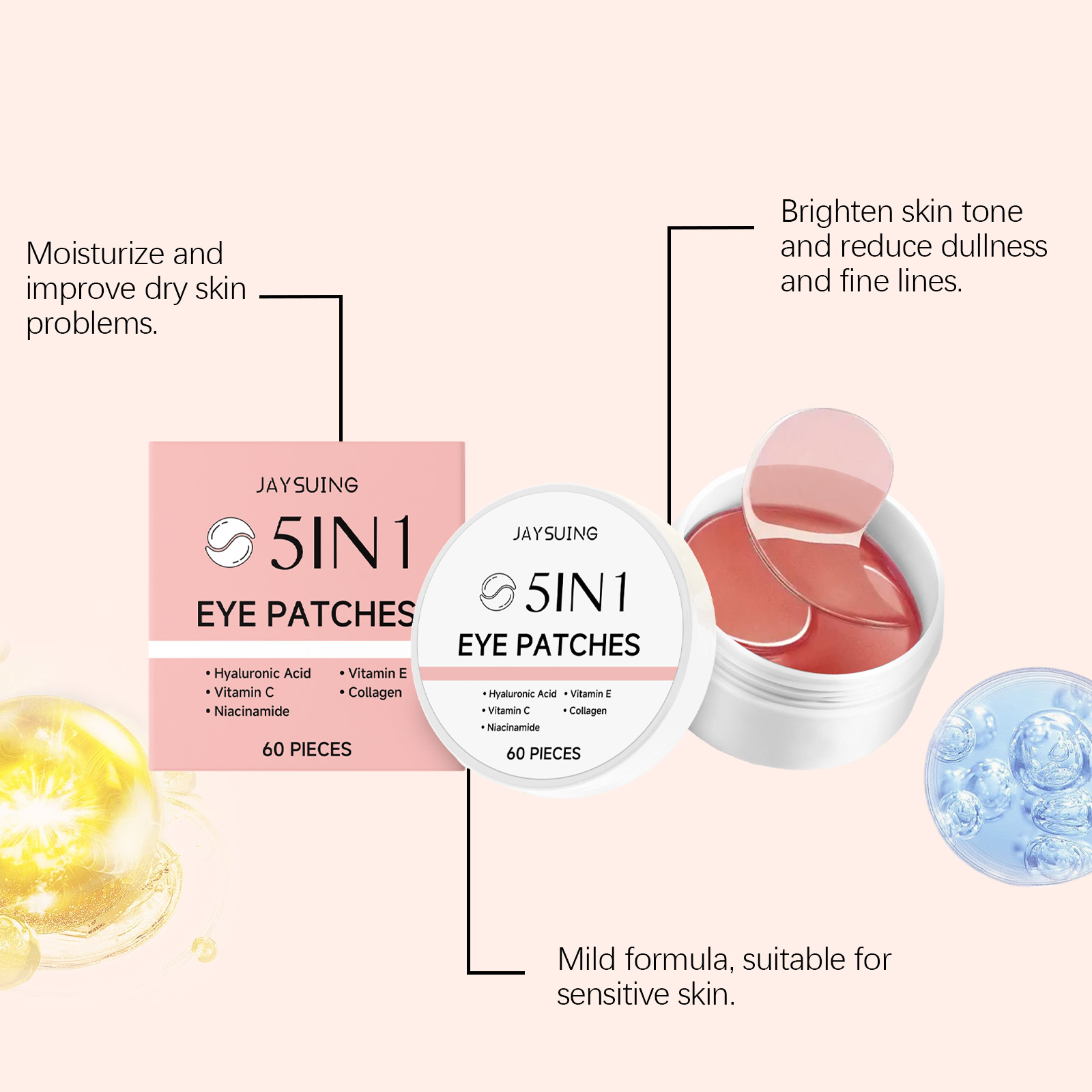 JAYSUING 5-in-1 Under Eye Patc - Hyaluronic Acid Facial Serum 评论和价格