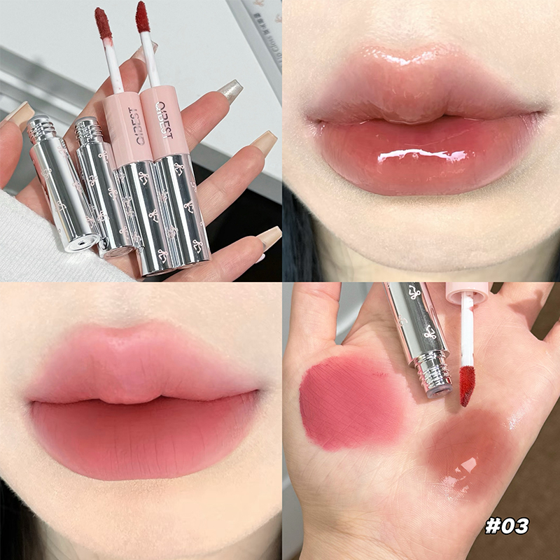 QIBEST Double Head Lip Gloss M - Matte Velvet Lip Tint Long Lasting 评论和价格