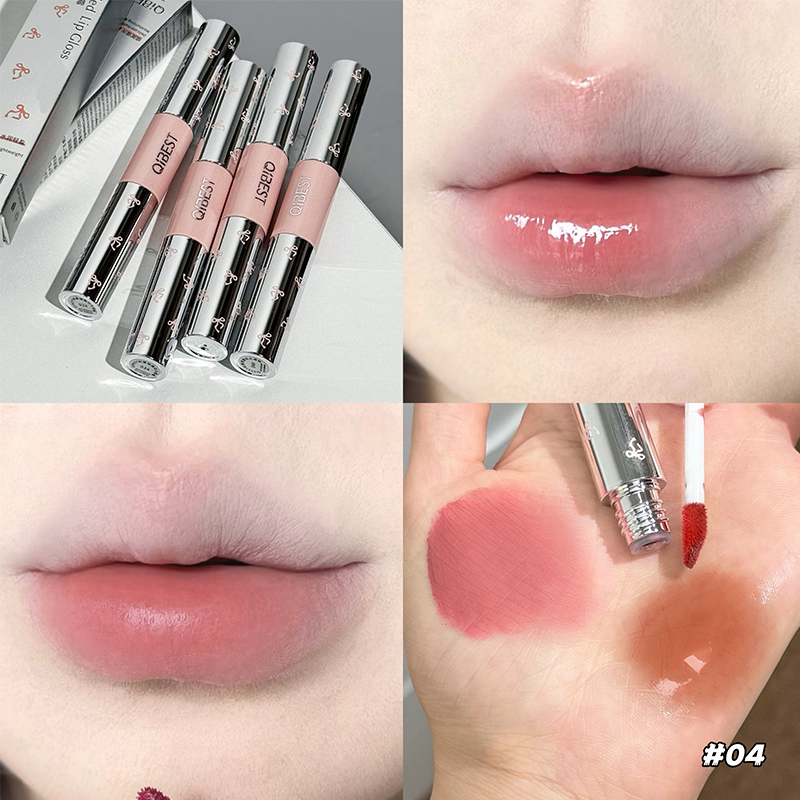 QIBEST Double Head Lip Gloss M - Matte Velvet Lip Tint Long Lasting 评论和价格